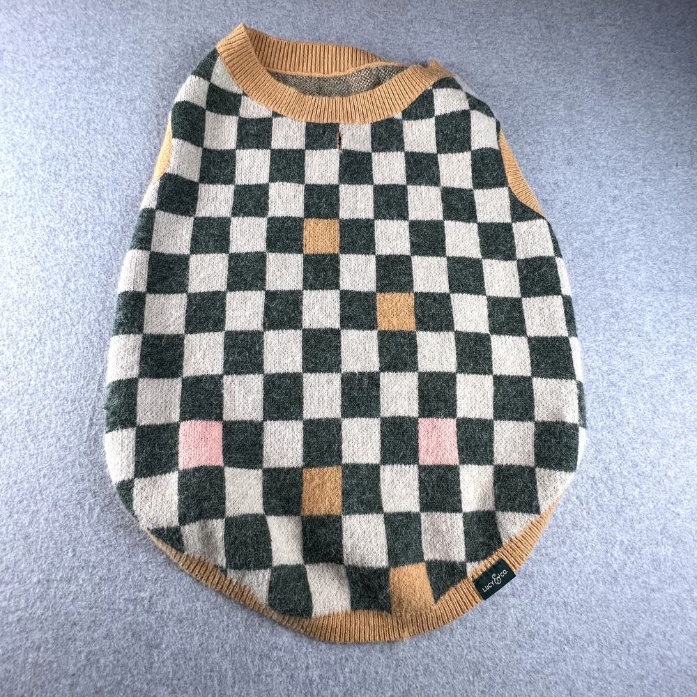Lucy & CO Dog Sweater Checkered Warm Sweater Vest
